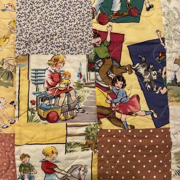 Handmade Baby Quilt 45x41 Patchwork - Picture 6 of 12